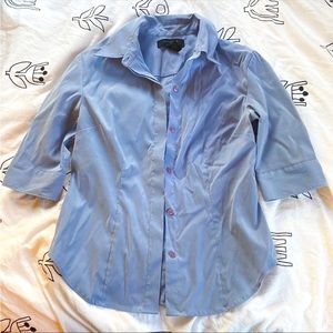 Express stretch blue button up